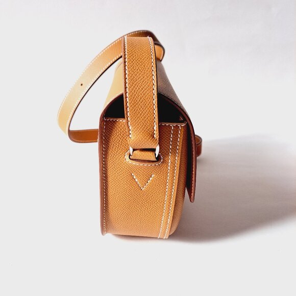 NEW Hermès Gold Della Cavalleria Elan Epsom Calfskin Bag Silver Hardware, 2024 - Picture 7 of 16